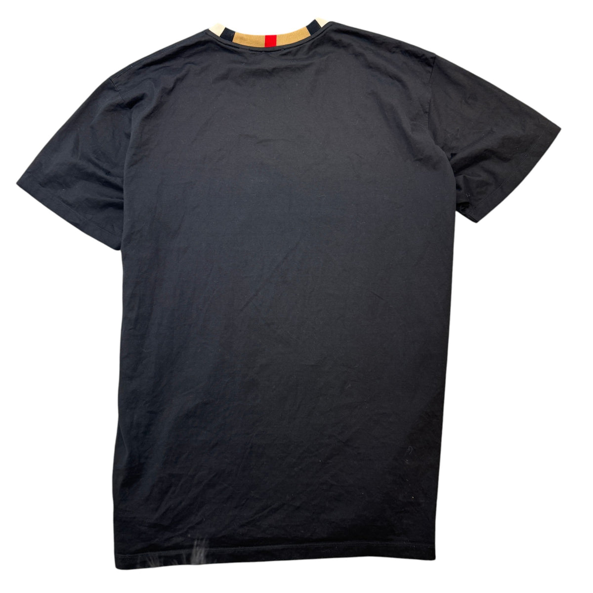 Men's Check Collar T-Shirt Black Size L - Photo 2
