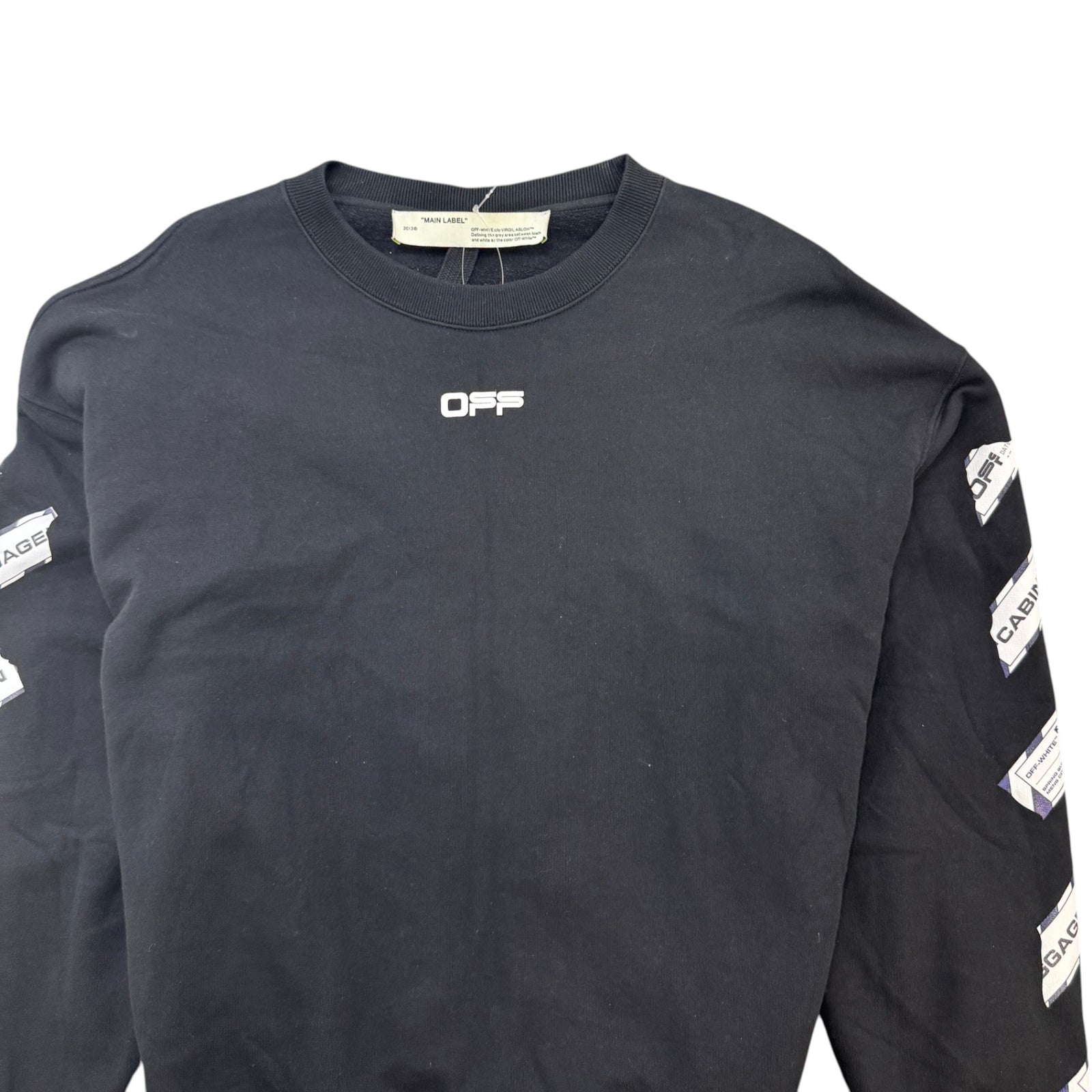 Men's Tape Arrow Logo Sweatshirt Black Size L - Photo 4