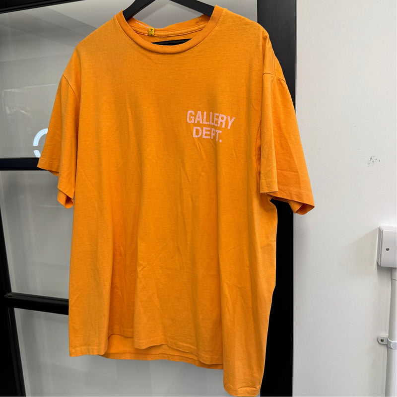Men's Logo Print T-Shirt Orange Size L