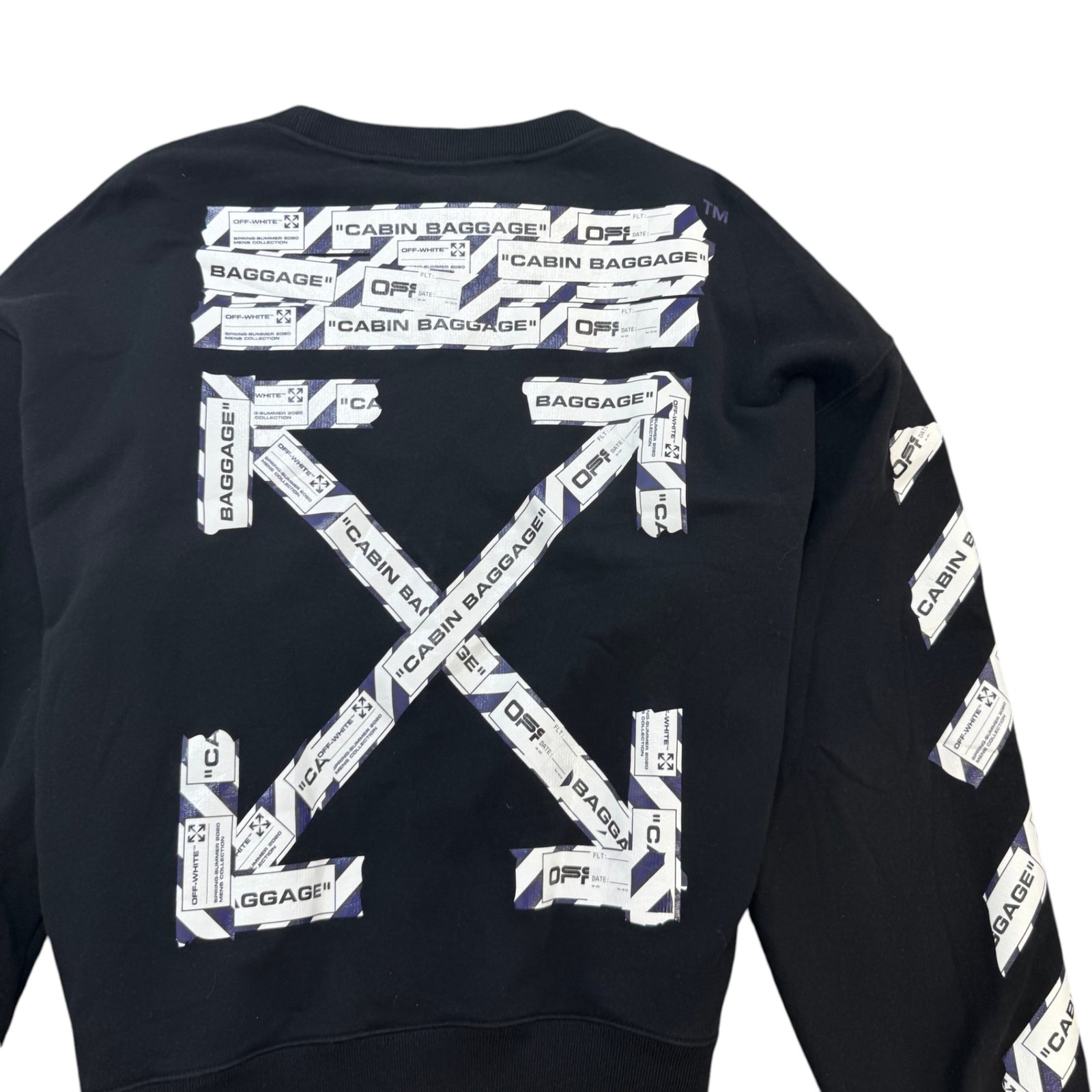 Men's Tape Arrow Logo Sweatshirt Black Size L - Photo 5