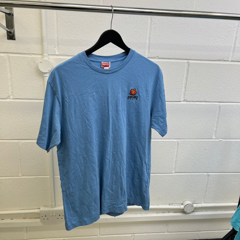 Men's Boke Flower Crest T-Shirt Blue Size M