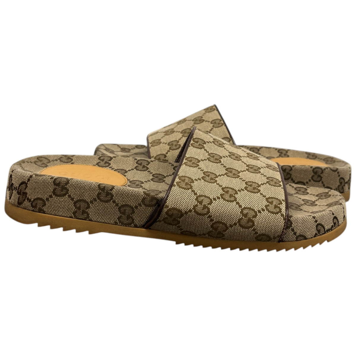 Men's GG Canvas Slides Beige Size UK 7 / EU 41 - Photo 3