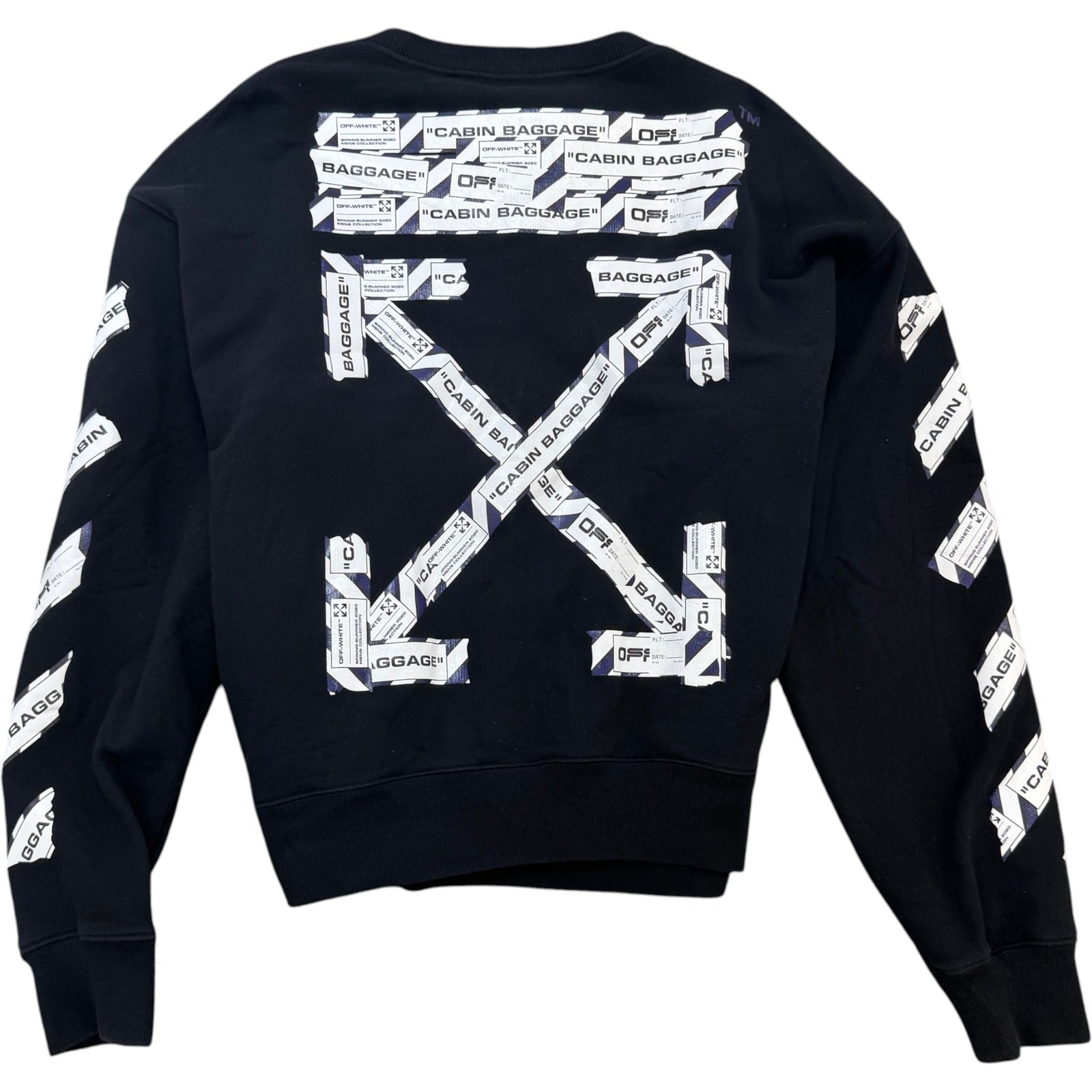 Men's Tape Arrow Logo Sweatshirt Black Size L - Photo 2
