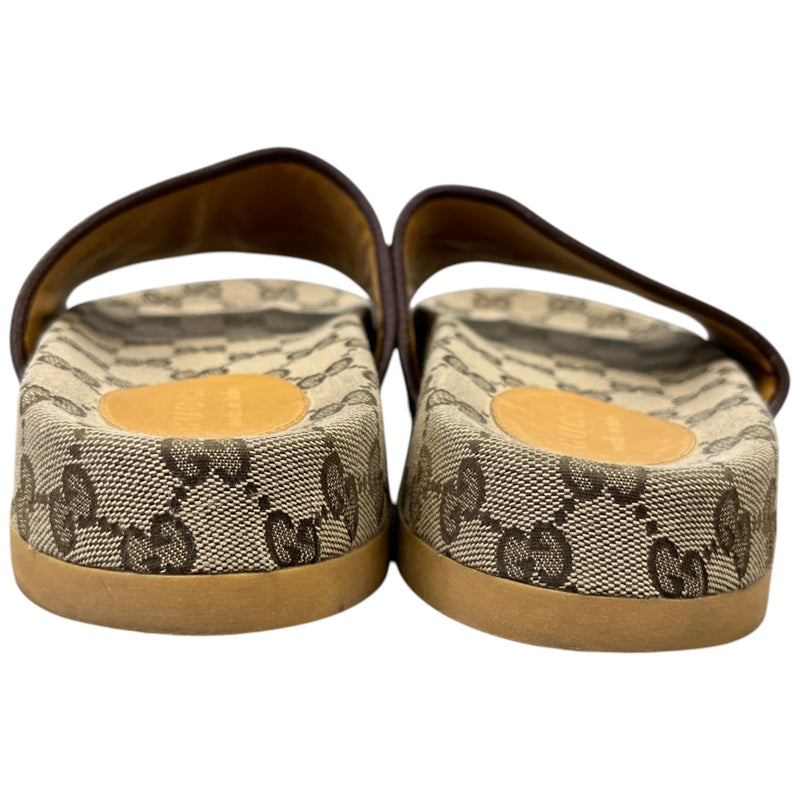 Men's GG Canvas Slides Beige Size UK 7 / EU 41