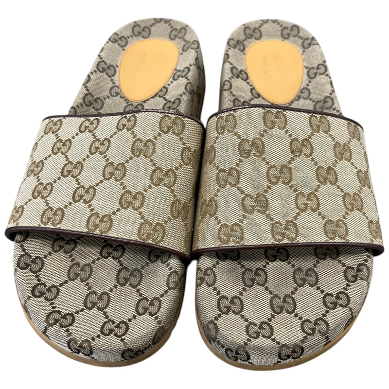 Men's GG Canvas Slides Beige Size UK 7 / EU 41