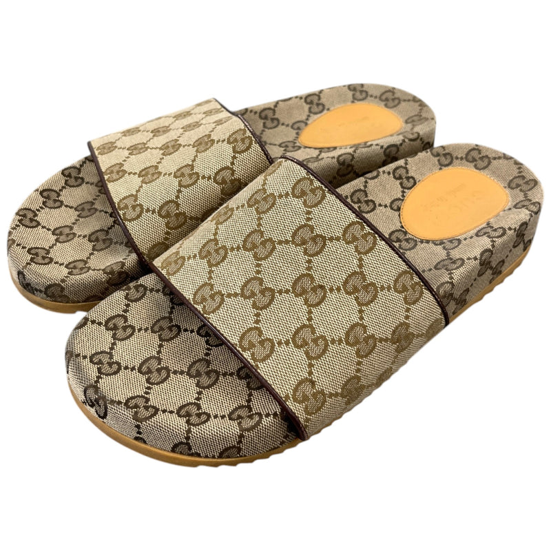 Men's GG Canvas Slides Beige Size UK 7 / EU 41