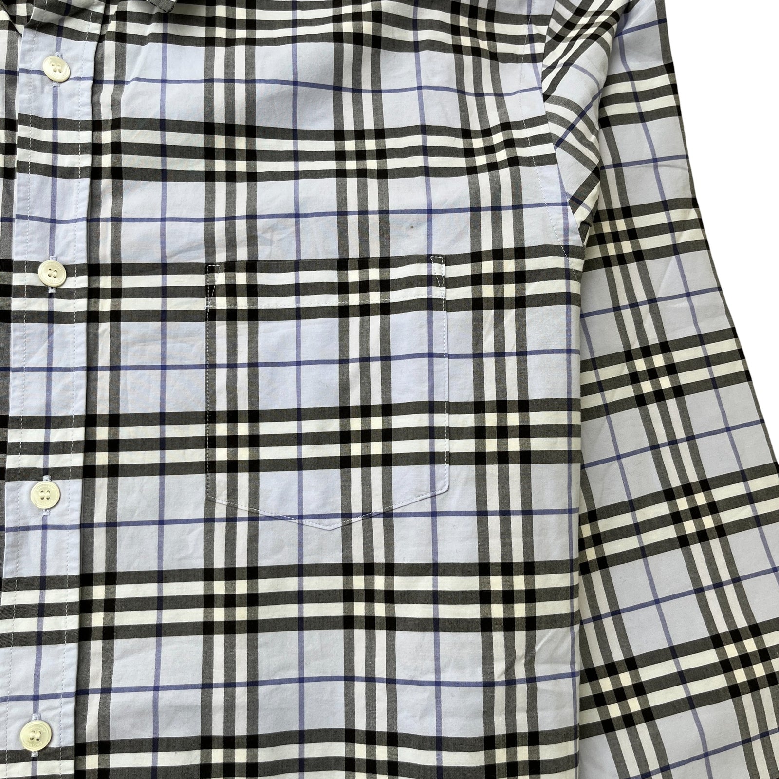 Men's Checkered Long Sleeve Shirt Blue Size XL - Photo 5