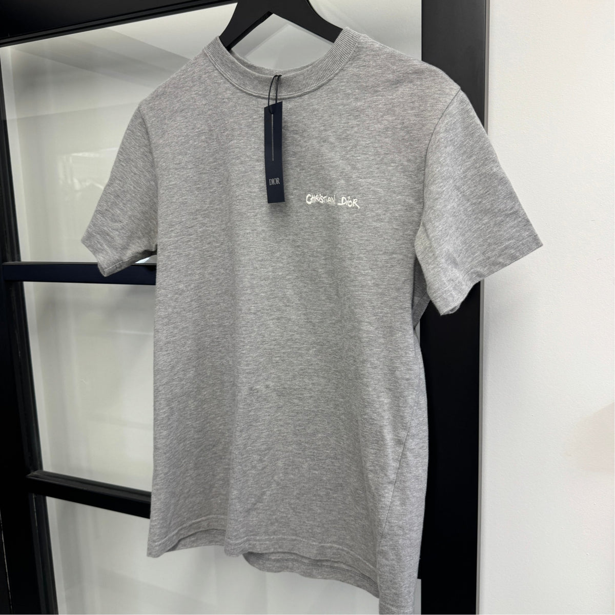 Men's Embroidered Logo T-Shirt Grey Size XXS - Photo 6