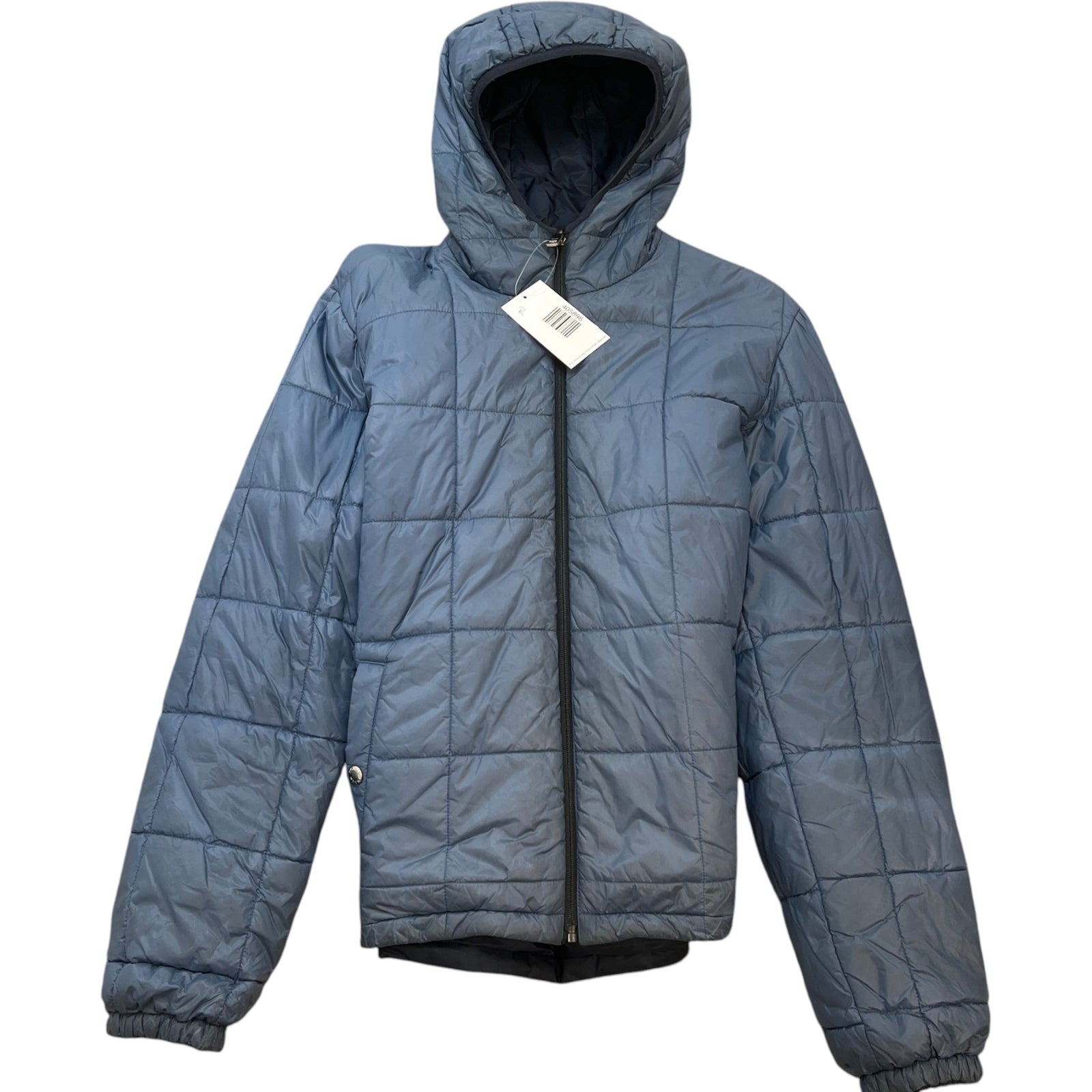Men's Plaque Logo Nylon Reversible Down Jacket Blue Size S - Photo 1