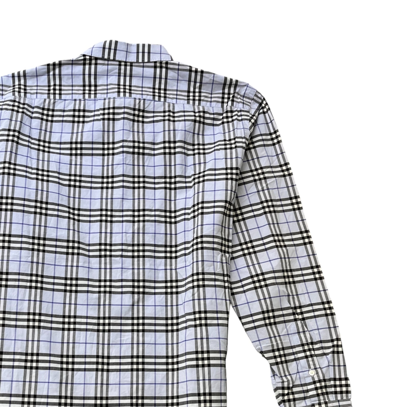 Men's Checkered Long Sleeve Shirt Blue Size XL - Photo 4