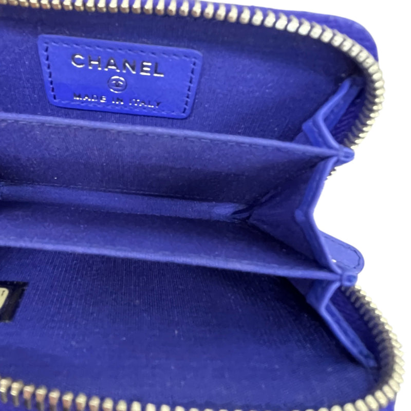 Women's Lambskin CC Zip Around Coin Purse Purple