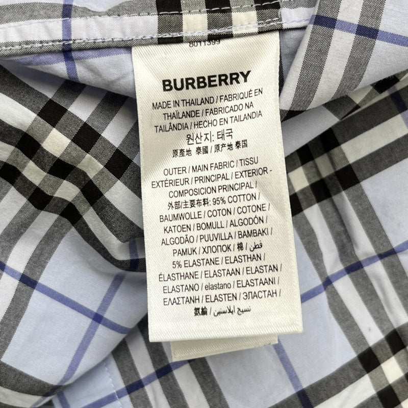 Men's Checkered Long Sleeve Shirt Blue Size XL