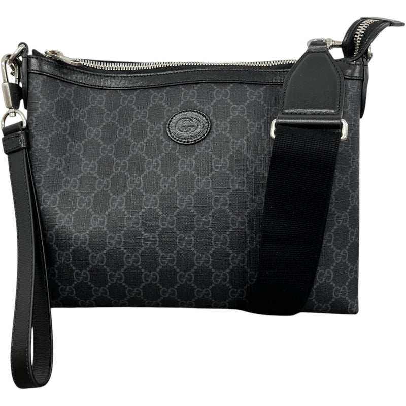 Men's Gg Supreme Crossbody Bag Black