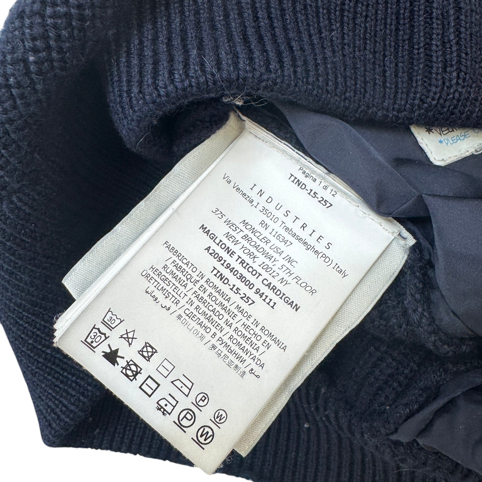 Men's Maglione Tricot Cardigan Down Jacket Navy Size 1 / S - Photo 6