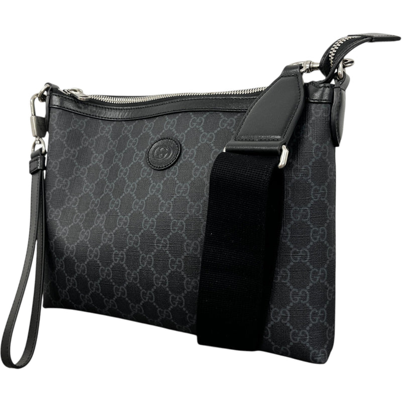 Men's Gg Supreme Crossbody Bag Black