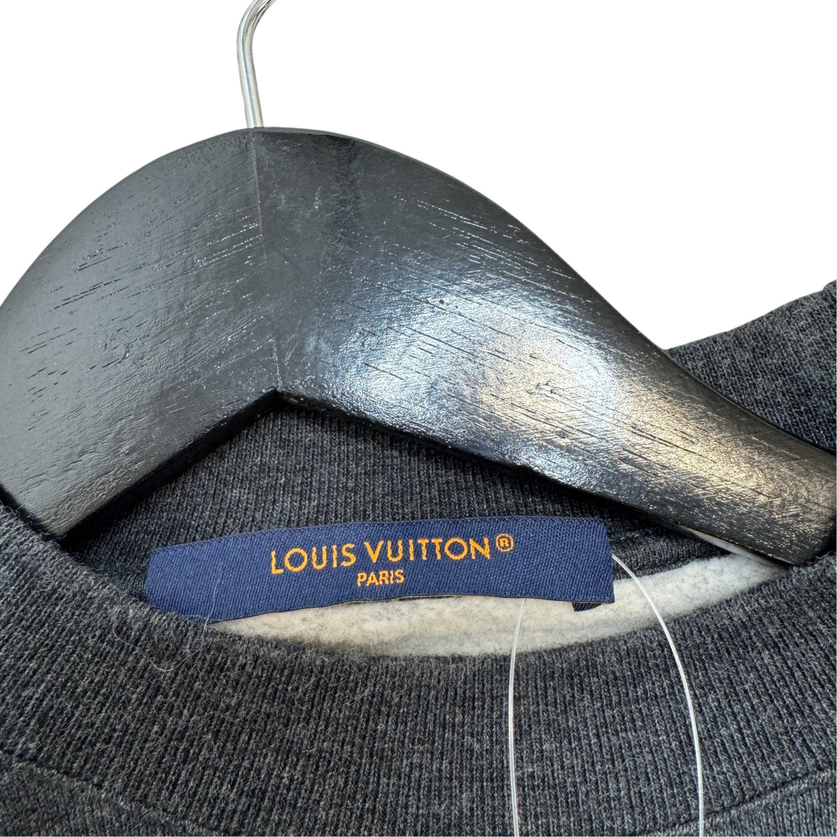 Men's LV Logo Patch Sweatshirt Black Size S - Photo 7