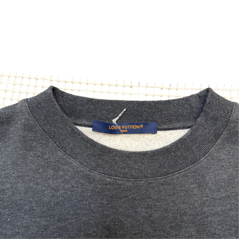 Men's LV Logo Patch Sweatshirt Black Size S