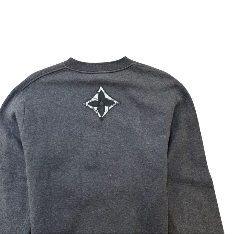 Men's LV Logo Patch Sweatshirt Black Size S