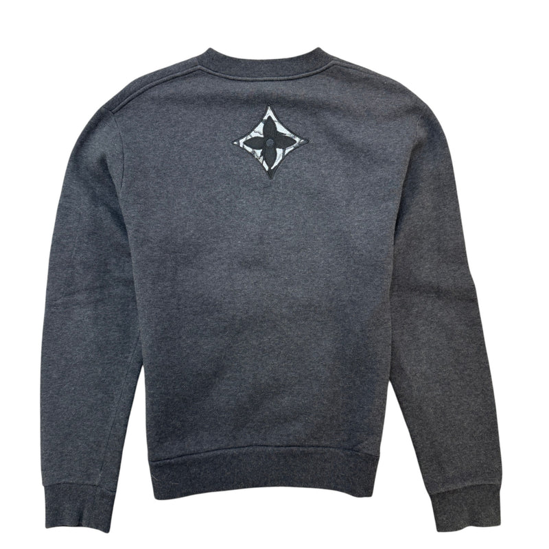 Men's LV Logo Patch Sweatshirt Black Size S