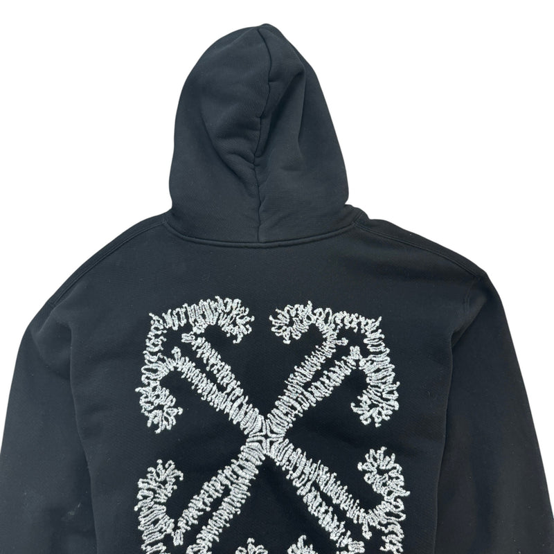 Men's Embroidered  Logo Hoodie Black Size S