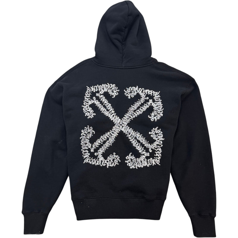 Men's Embroidered  Logo Hoodie Black Size S