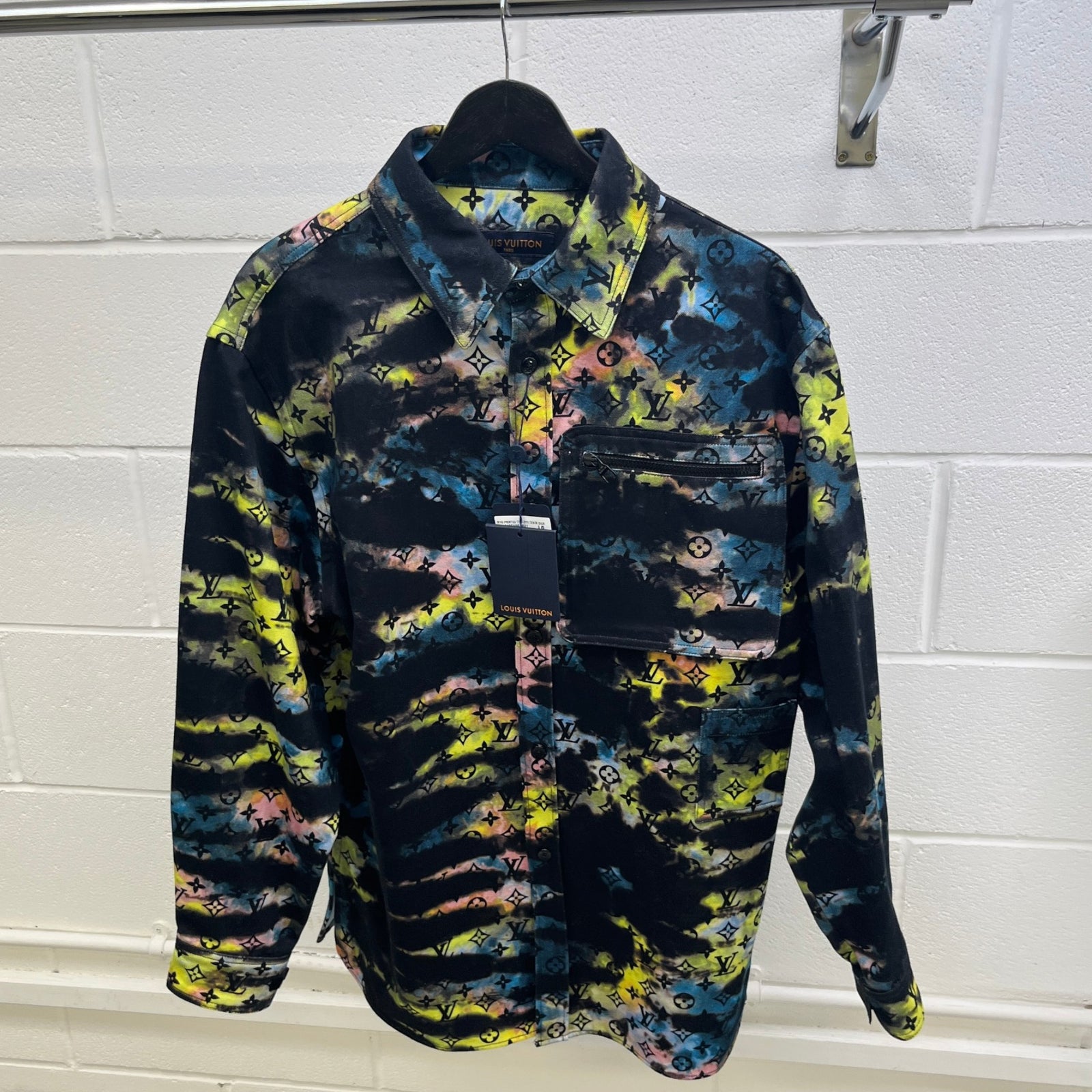 Men's Monogram Tie-Dye OverShirt Multi-Coloured Size L - Photo 10