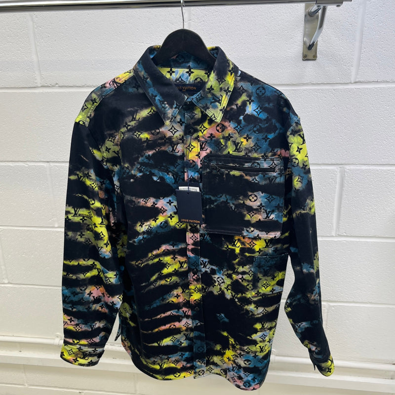 Men's Monogram Tie-Dye OverShirt Multi-Coloured Size L