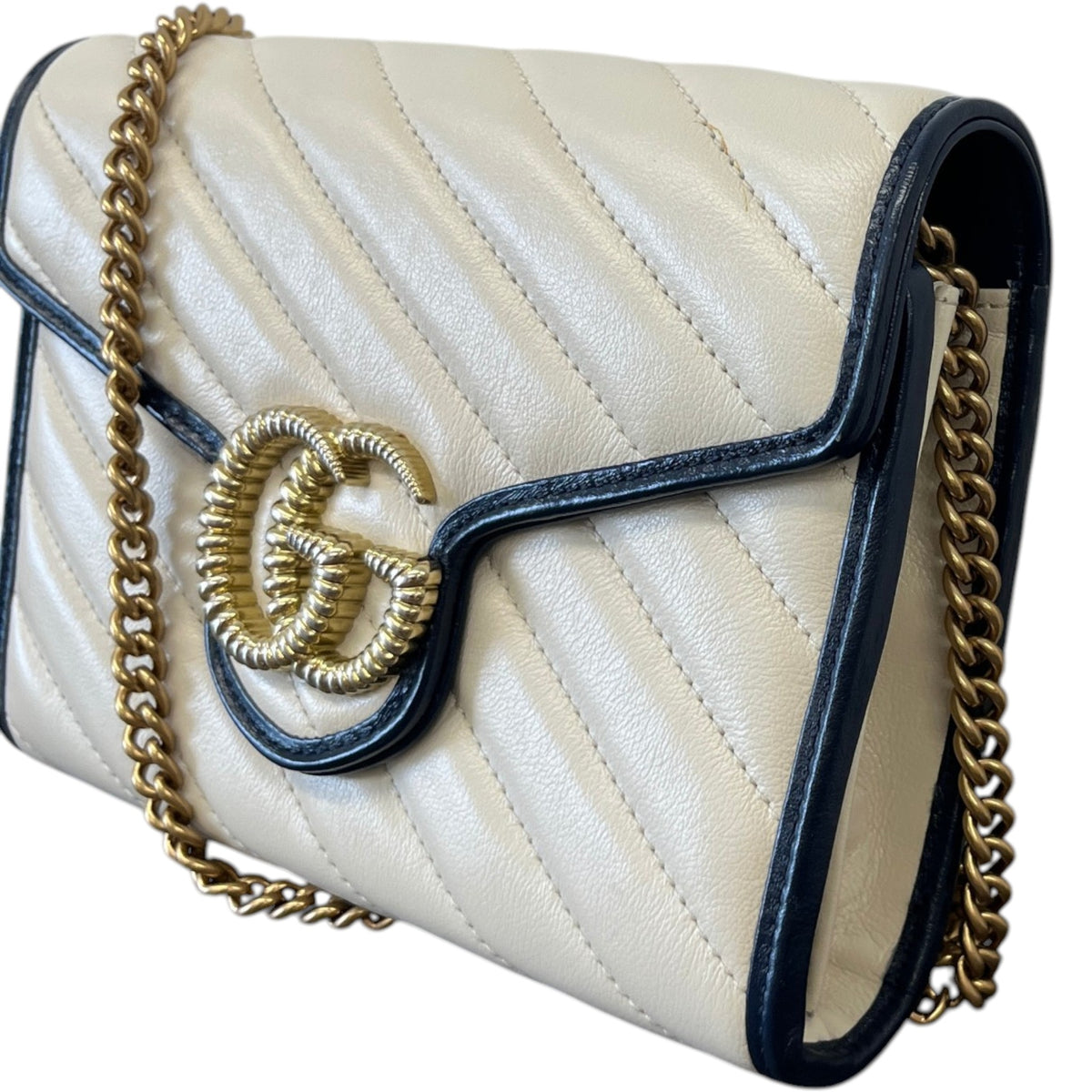 Women's GG Marmont WOC Crossbody Bag Cream - Photo 4