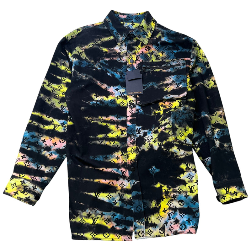 Men's Monogram Tie-Dye OverShirt Multi-Coloured Size L