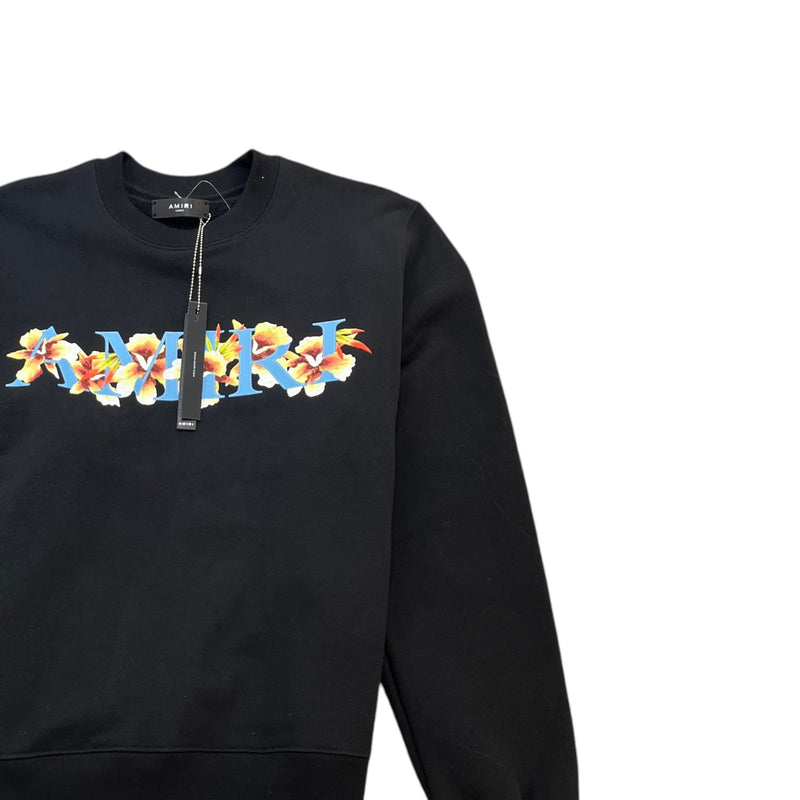 Men's Hibiscus Logo Print Sweatshirt Black Size L