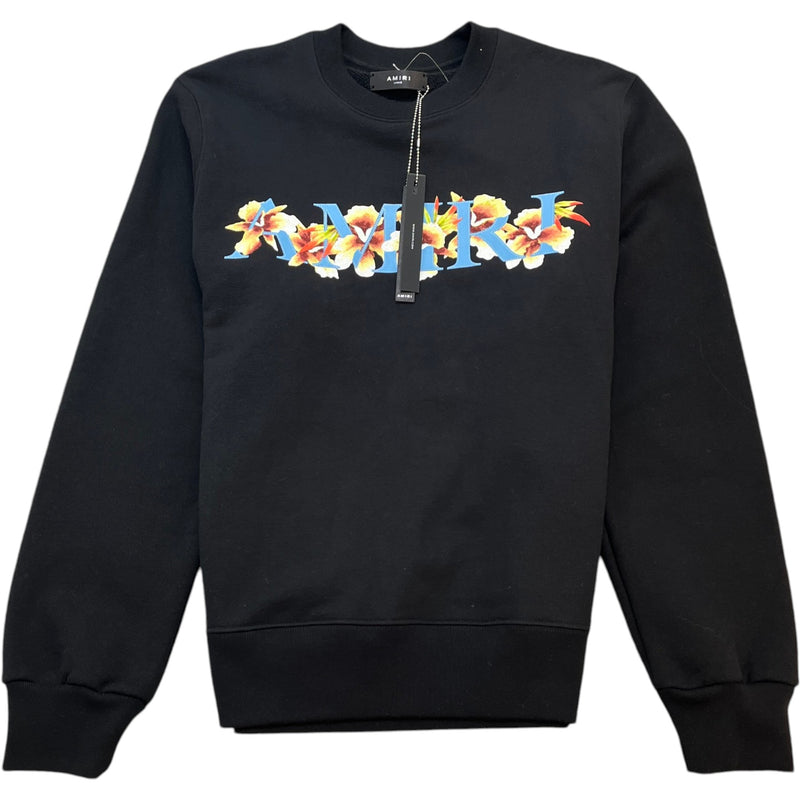 Men's Hibiscus Logo Print Sweatshirt Black Size L