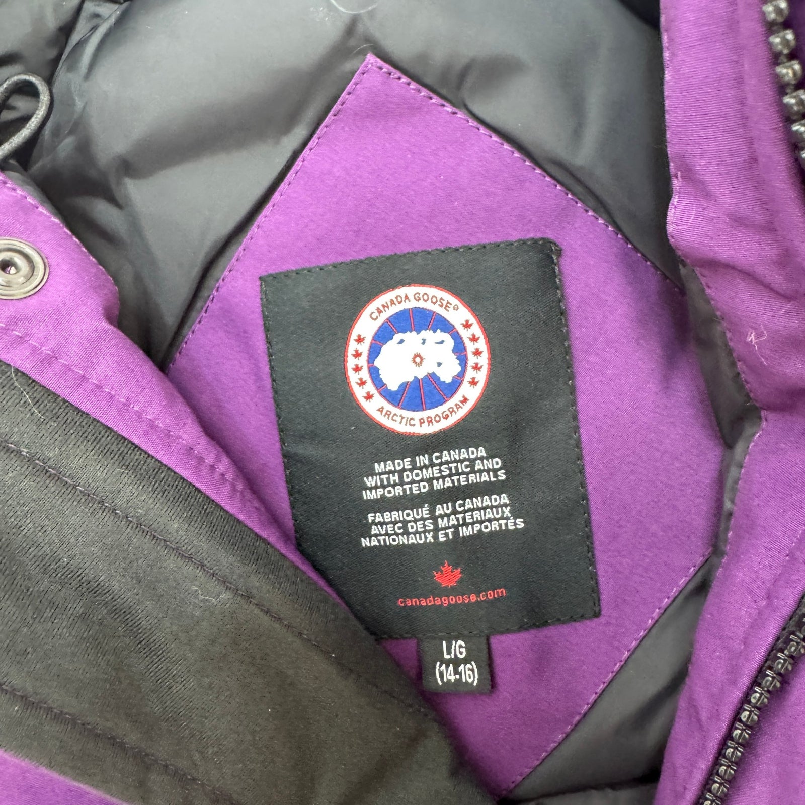 Girl's Junior Rundle Bomber Down Jacket Purple Size 16 years - Photo 6