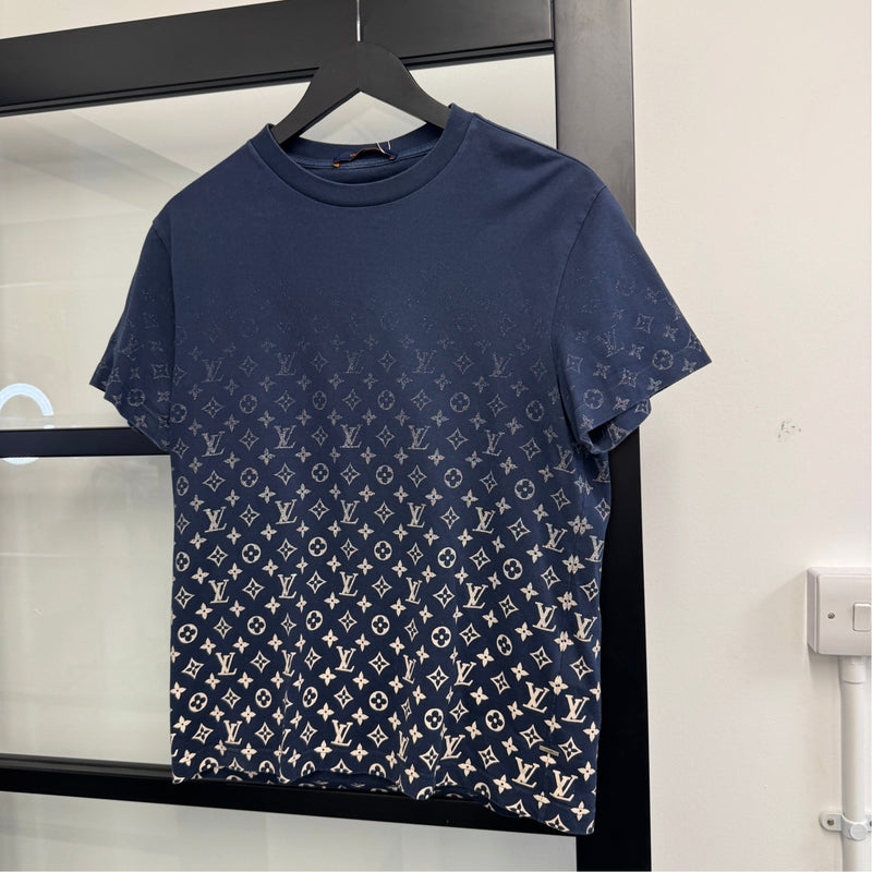 Men's LVSE Monogram Gradient T-Shirt Navy Size S