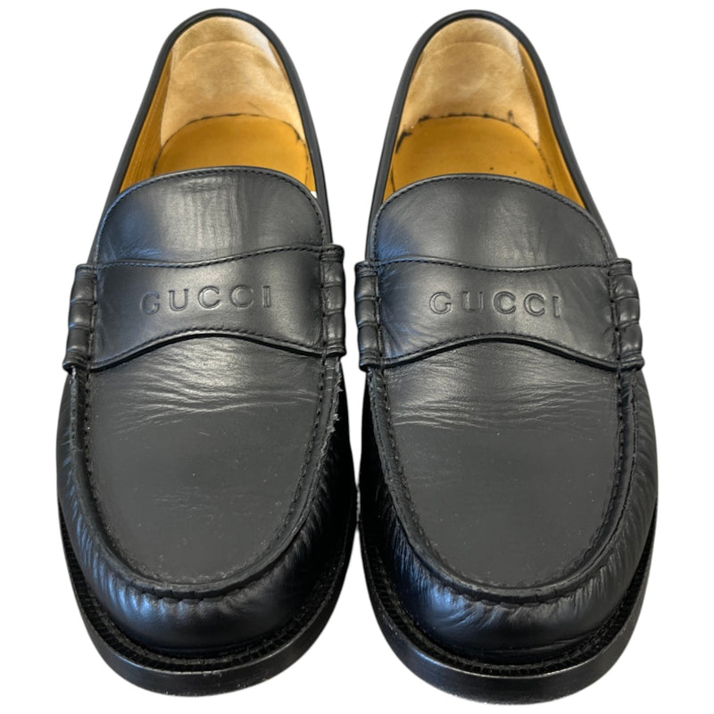 Men's Leather Logo Loafers Black Size UK 5.5 / EU 39.5