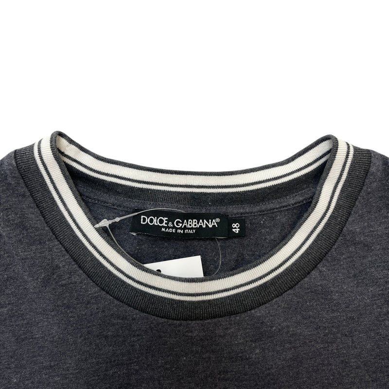 Men's Crown Logo Print T-Shirt Grey Size IT 48 / UK M
