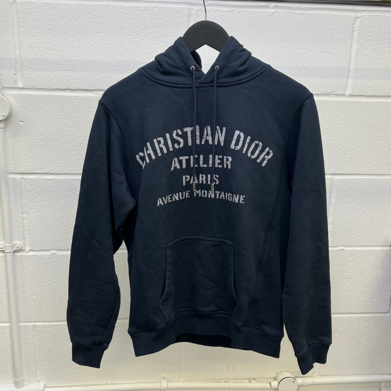 Men's Atelier Print Hoodie Navy Size XS