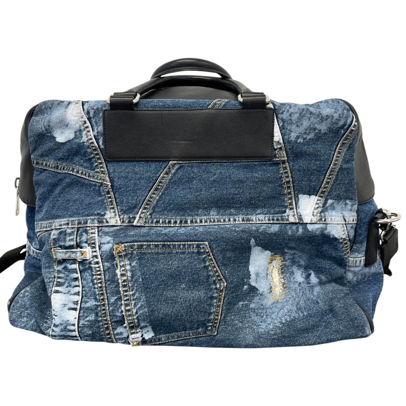 Women's Plaque Logo Patchwork Travel Bag Blue