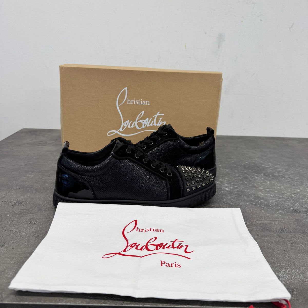 Men's Louis Junior Spikes Flat Low Trainers Black Size UK 7.5 / EU 41.5 - Photo 12