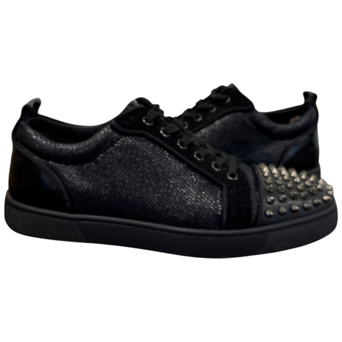 Men's Louis Junior Spikes Flat Low Trainers Black Size UK 7.5 / EU 41.5 - Photo 2