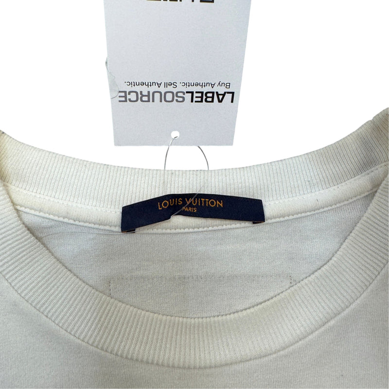 Men's Flower Tapestry Print T-Shirt White Size L