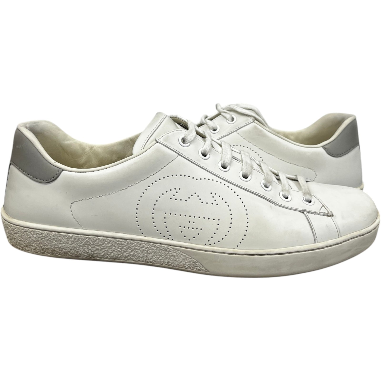 Men's Ace Perforated Interlocking G Low Trainers Cream Size EU 43.5 / UK 9.5 - Photo 3