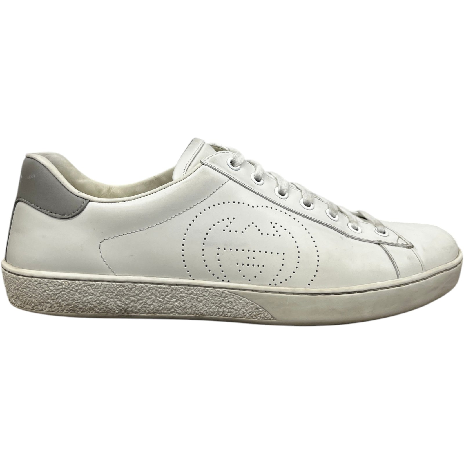 Men's Ace Perforated Interlocking G Low Trainers Cream Size EU 43.5 / UK 9.5 - Photo 1