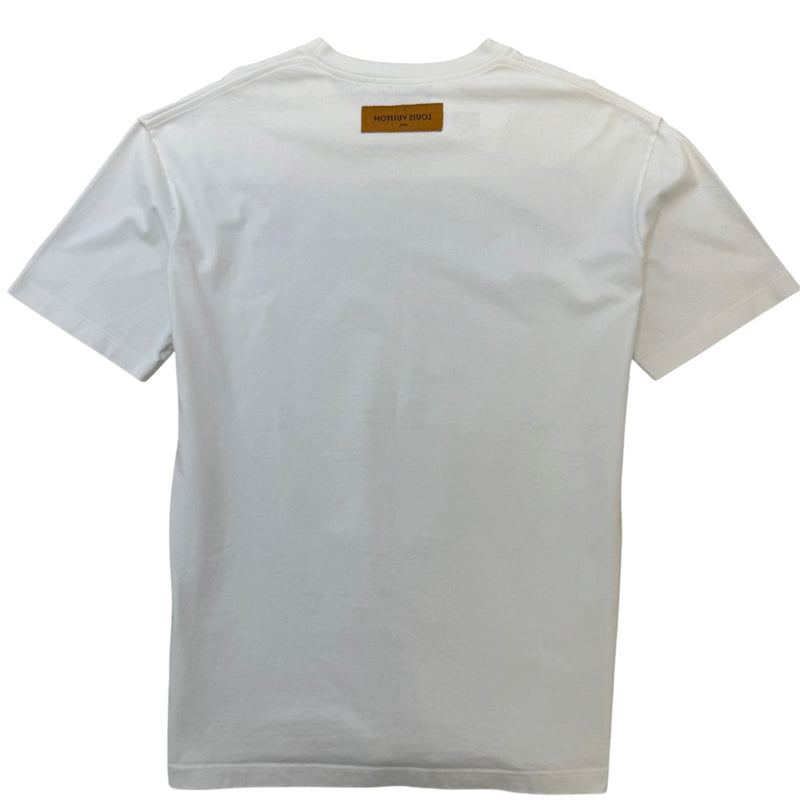 Men's Flower Tapestry Print T-Shirt White Size L