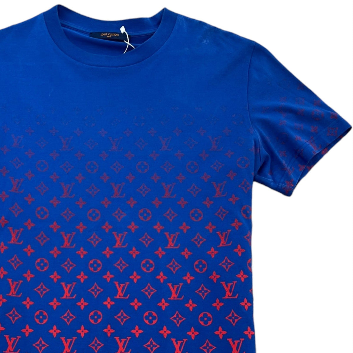 Men's LVSE Monogram Gradient T-Shirt Blue Size M - Photo 3