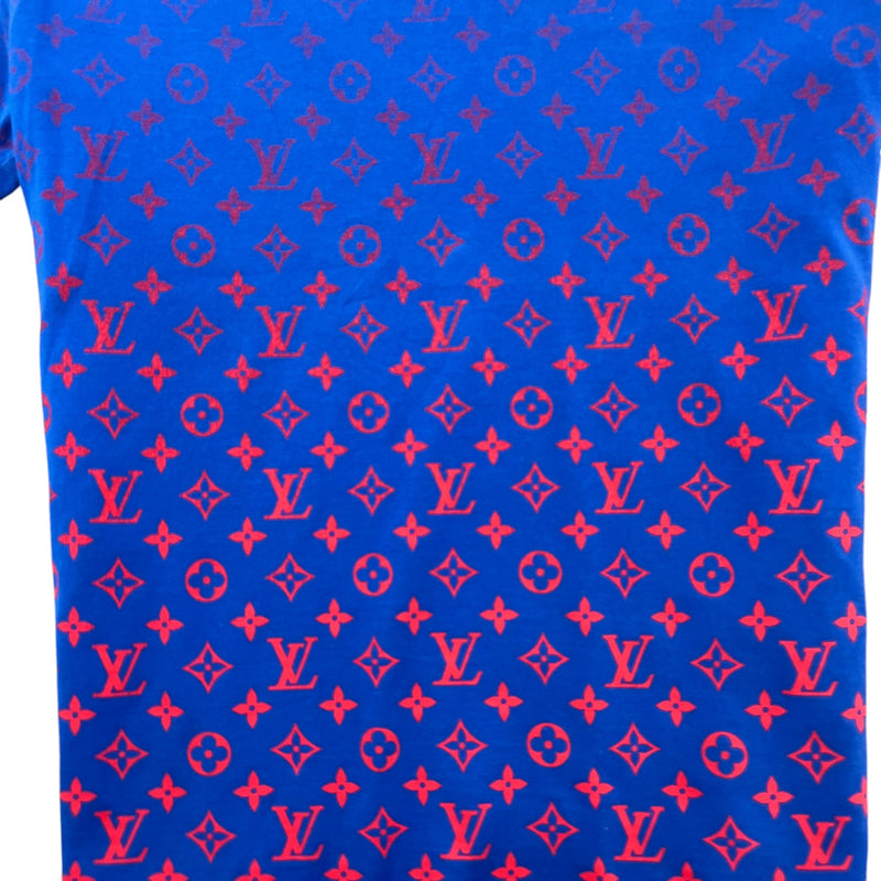 Men's LVSE Monogram Gradient T-Shirt Blue Size M