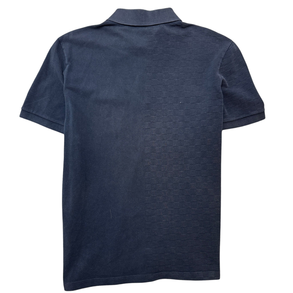 Men's Full Damier Polo Shirt Navy Size XL - Photo 2