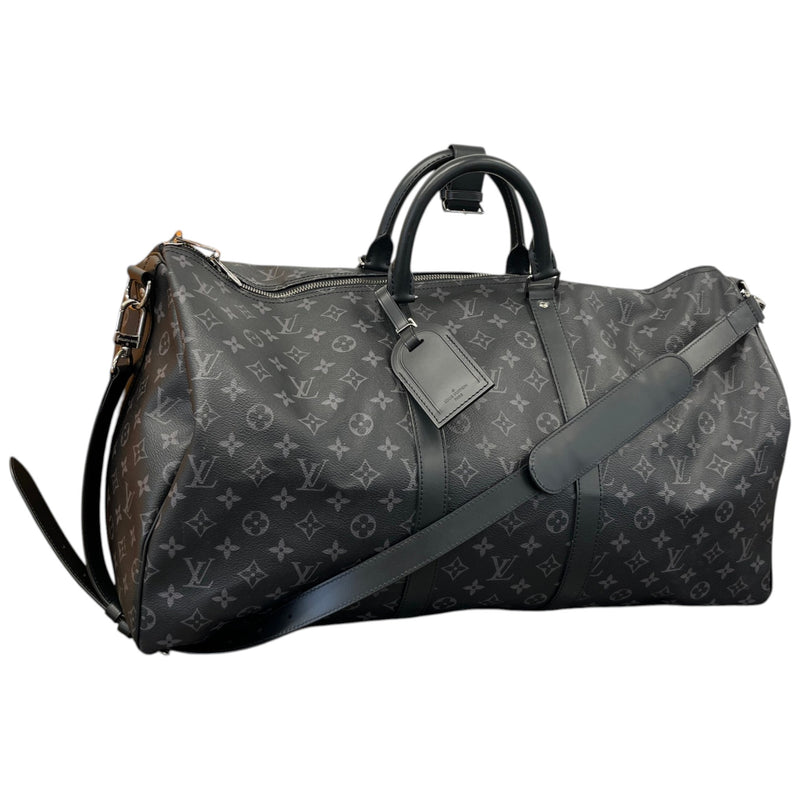 Men's Monogram Eclipse Keepall Bandoulière 55 Travel Bag Charcoal
