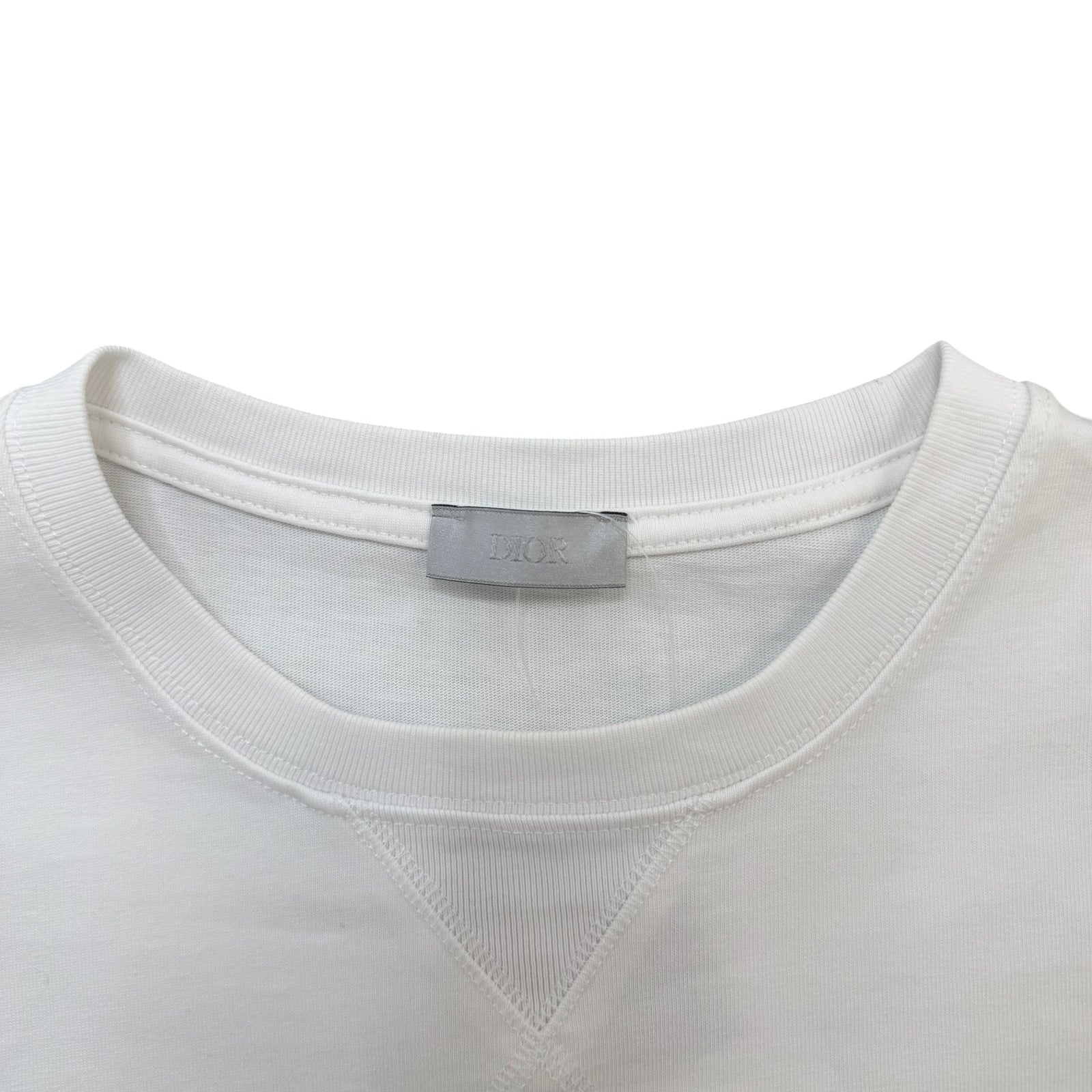Men's Flowers Embroidered T-Shirt White Size S - Photo 5