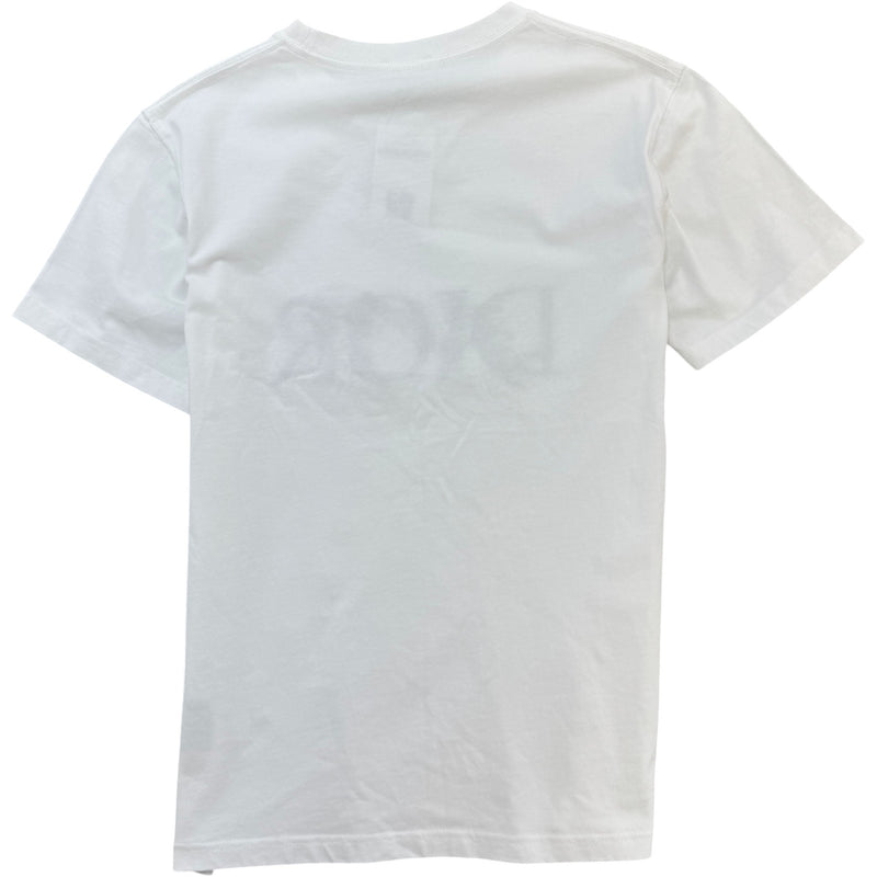 Men's Flowers Embroidered T-Shirt White Size S
