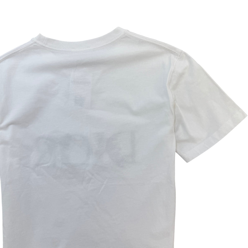 Men's Flowers Embroidered T-Shirt White Size S